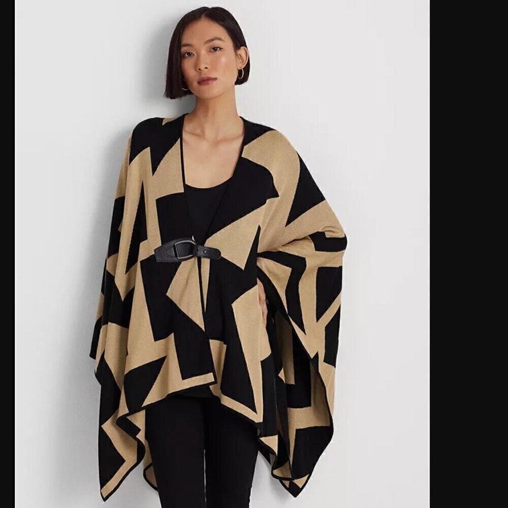 Lauren Ralph Lauren Women's Geo-Print Cotton-Blend Cardigan M/L